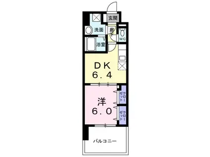 アベリア(1DK/3階)の間取り写真