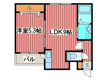 ヒルサイドテラス福住(1LDK/3階)の間取り写真