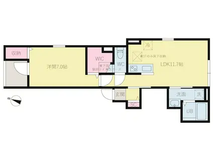 アンダンテ下馬(1LDK/2階)の間取り写真