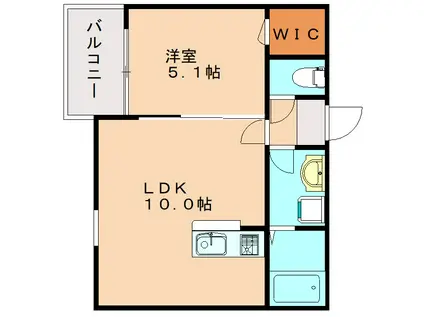 SUNMARK次郎丸III(1LDK/2階)の間取り写真