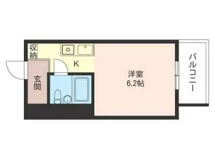 サンシャトウ(ワンルーム/4階)の間取り写真