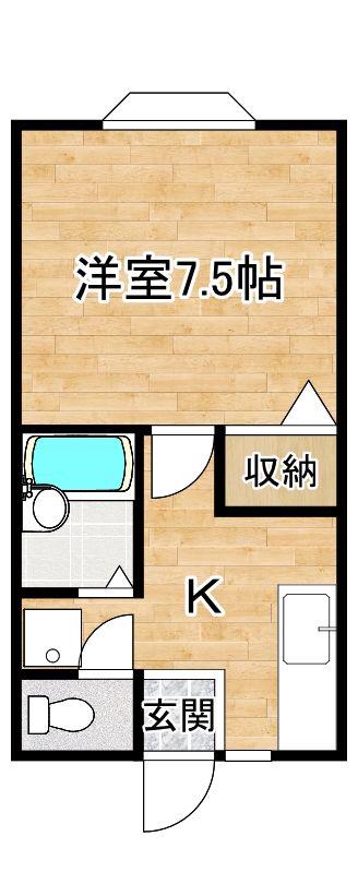 メゾンニューアール(1K/1階)の間取り写真
