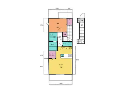 アリビオ(1LDK/2階)の間取り写真