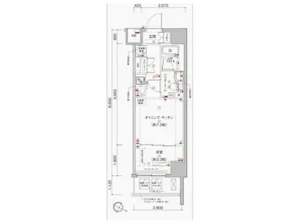 SAKURA AXIS 中板橋(1DK/9階)の間取り写真