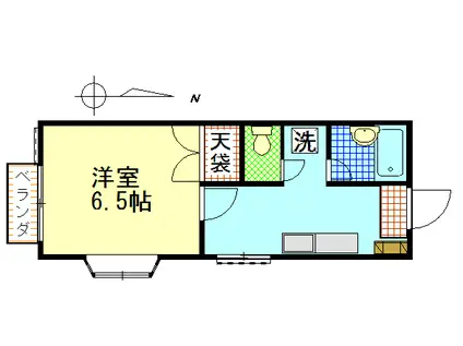 ハイツ宮下(1K/1階)の間取り写真