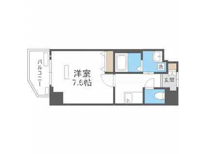 ファーストフィオーレ大阪ウエスト(1K/2階)の間取り写真