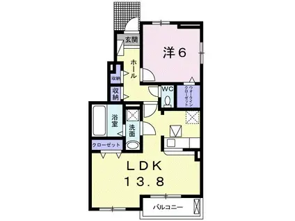 メゾンリヴィエールJ(1LDK/1階)の間取り写真