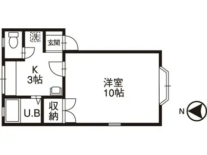 マーセルエステート(1K/1階)の間取り写真