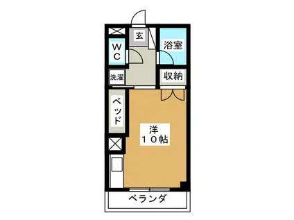 ヤナセコーポ2号館(ワンルーム/2階)の間取り写真