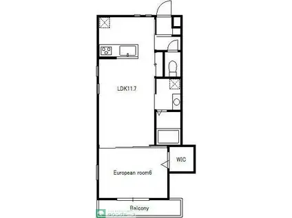 TW.RAINBOW T(1LDK/1階)の間取り写真