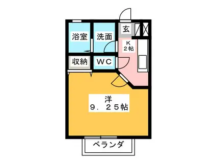 モンティキュロ リブロ(1K/2階)の間取り写真