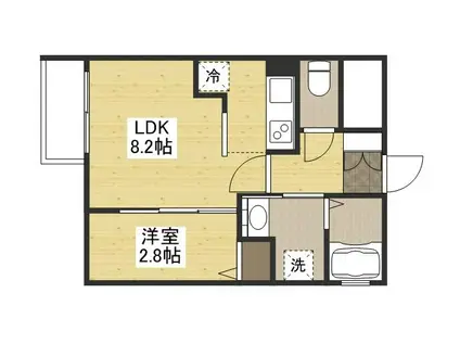 月光府中鹿籠壱番館(1LDK/3階)の間取り写真