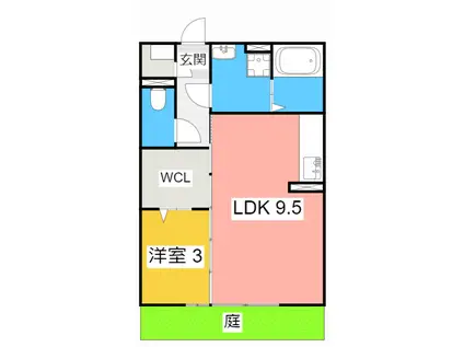 セジュール萌(1LDK/1階)の間取り写真
