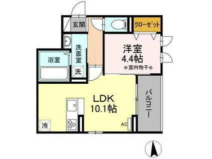 メゾン・ド・グローリー(1LDK/3階)の間取り写真