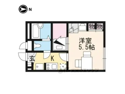 レオパレス 伏見Ⅱ(1K/2階)の間取り写真