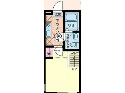 アカリエおださが(1K/2階)の間取り写真