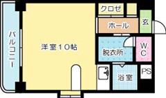 ブランシュ砂津(ワンルーム/6階)の間取り写真