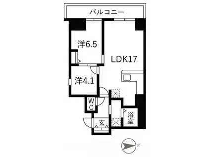 シティコート目黒IV(2LDK/3階)の間取り写真