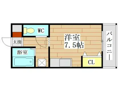 マンションプロス(ワンルーム/2階)の間取り写真