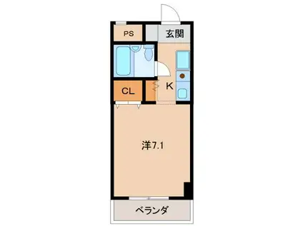 シェトワ城東(1K/5階)の間取り写真