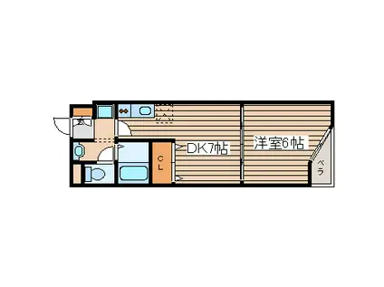 メイ・テラッセ中島丁(1DK/4階)の間取り写真
