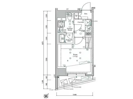 SYFORME YOKOHAMA-HIRANUMABASHI(1K/7階)の間取り写真