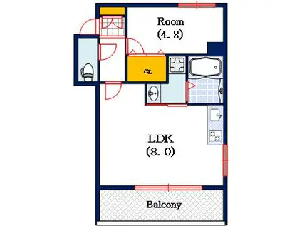 グランデージ難波西(1LDK/10階)の間取り写真