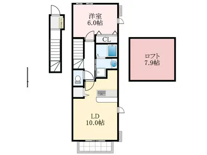 カーサ・エスペランサ(1LDK/2階)の間取り写真