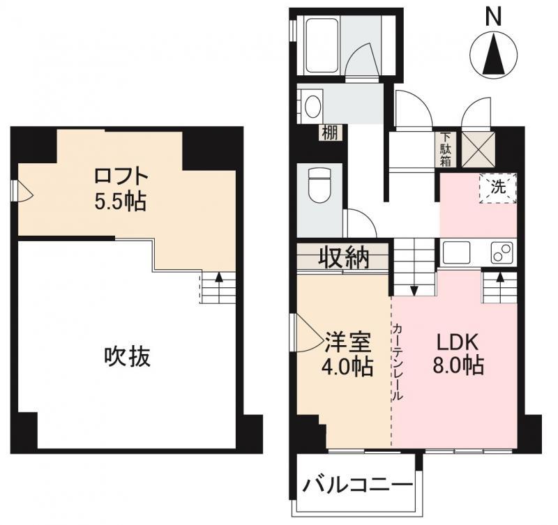 コリドール丸の内(1LDK/1階)の間取り写真