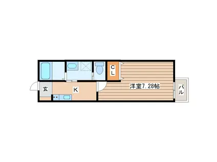 JB荒井(1K/1階)の間取り写真