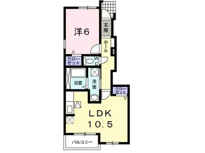 ガーデンヒルズ神戸西(1LDK/1階)の間取り写真