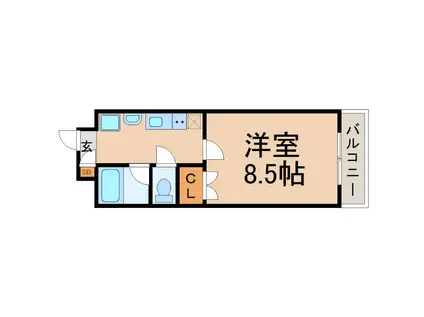 ラ・スリーズクレハ(1K/6階)の間取り写真