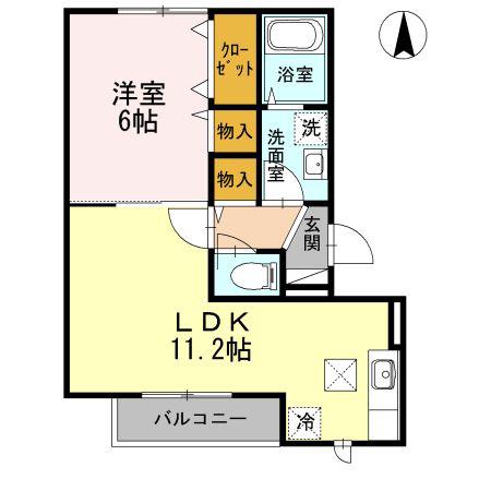 メゾン芙蓉(1LDK/1階)の間取り写真