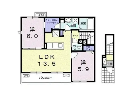シャロー・スワンプ(2LDK/2階)の間取り写真