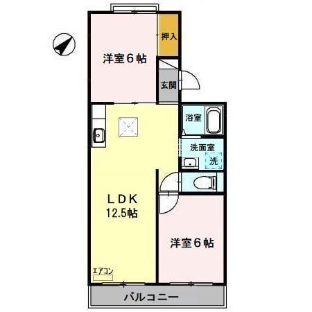 サンパークハイツ(2LDK/1階)の間取り写真