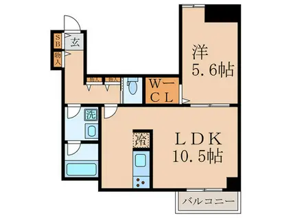 ティーグルブラン桂(1LDK/3階)の間取り写真