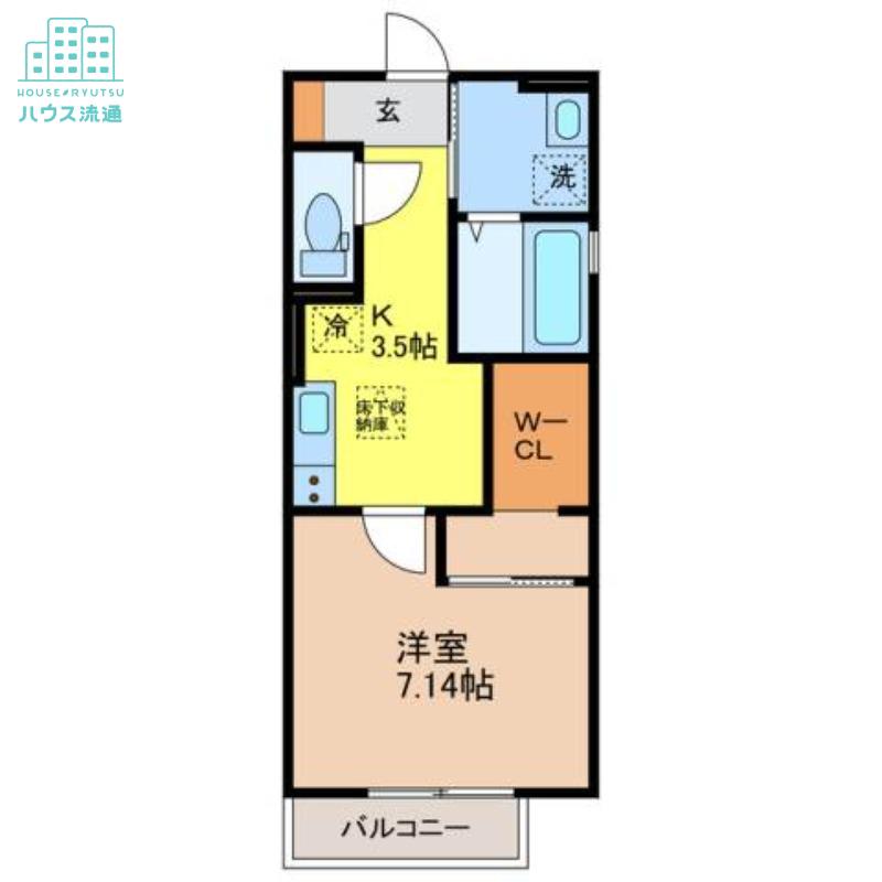 D-ROOMI-A(1K/1階)の間取り写真