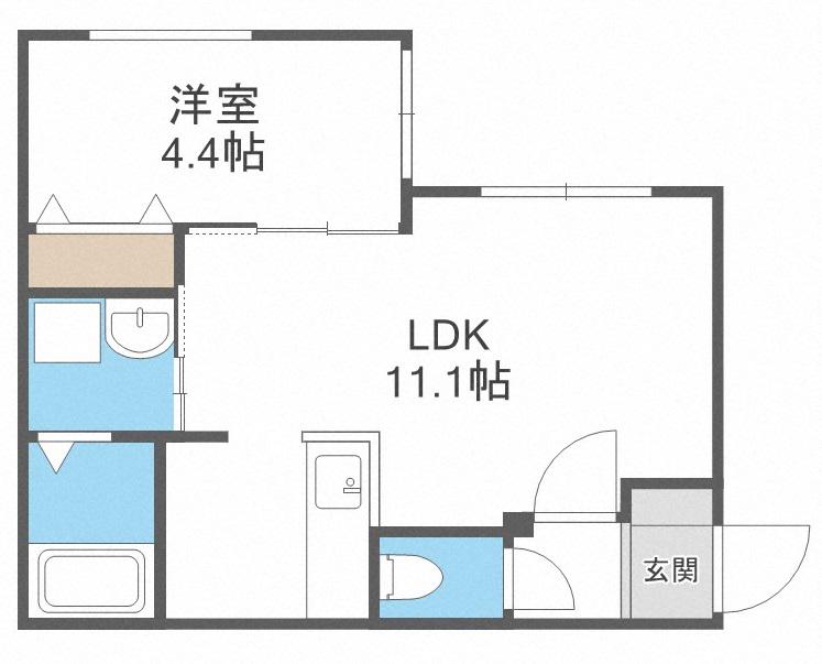 FIKA(1LDK/4階)の間取り写真