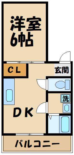 三鷹セントラルハイツ(1DK/3階)の間取り写真