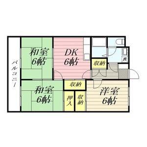 森シャトー(3DK/2階)の間取り写真