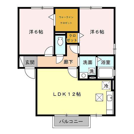 グリーンパーク A・B・C・D・E(2LDK/1階)の間取り写真