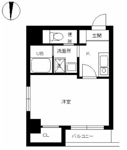 スカイコート銀座東第2(1K/4階)の間取り写真