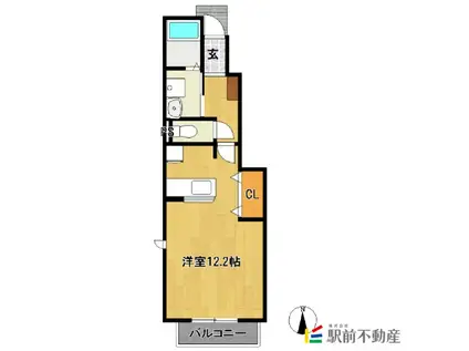 メゾンドアンジュC(ワンルーム/1階)の間取り写真