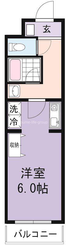 FEELO(1K/1階)の間取り写真