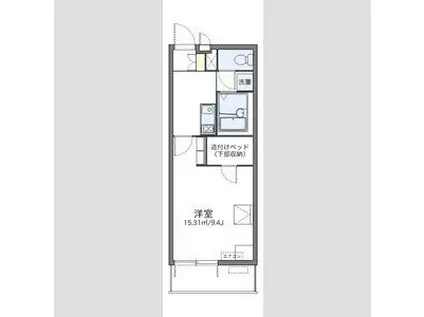 レオパレスソレーユIII(1K/3階)の間取り写真