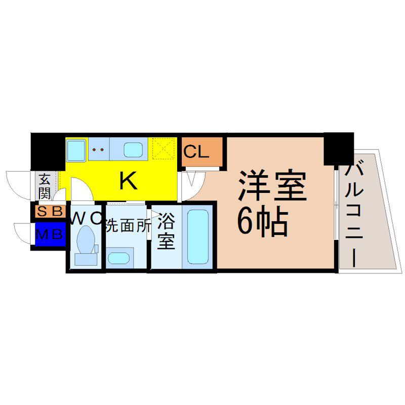 エステムコート名古屋ステーションクロス(1K/9階)の間取り写真