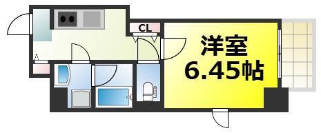 LUCE KUJYONISHI(1K/2階)の間取り写真