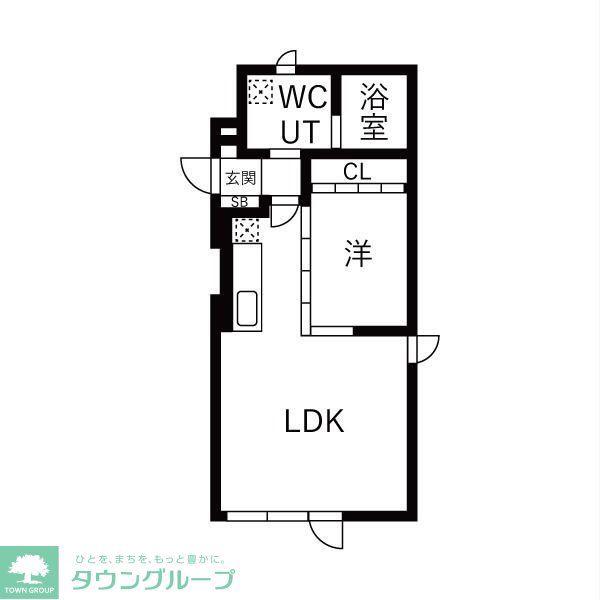 シエル中野坂上(1LDK/2階)の間取り写真
