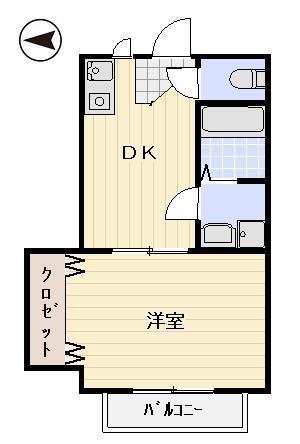 ロイヤル55(1DK/2階)の間取り写真