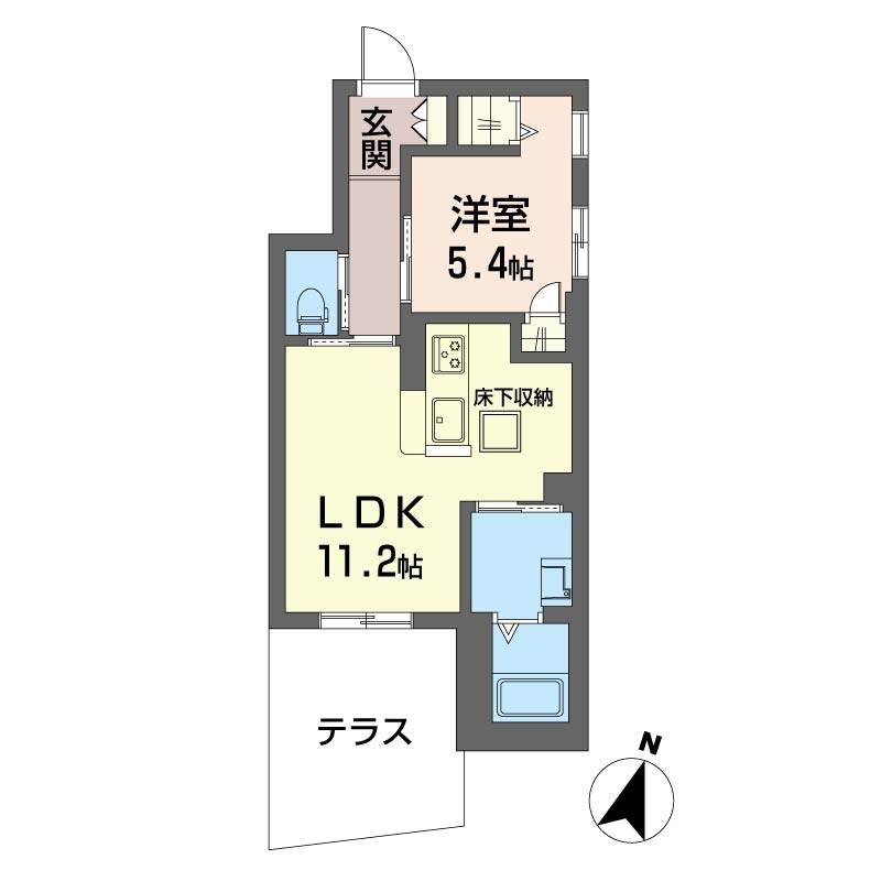 ポルト ボヌール(1LDK/1階)の間取り写真